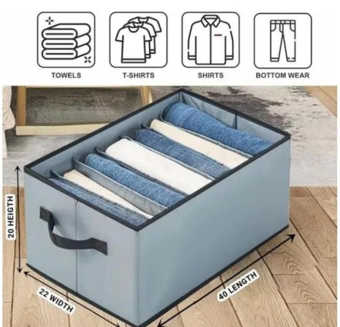 Foldable Stackable Storage Box Clothe Organizer (Pack of 2)